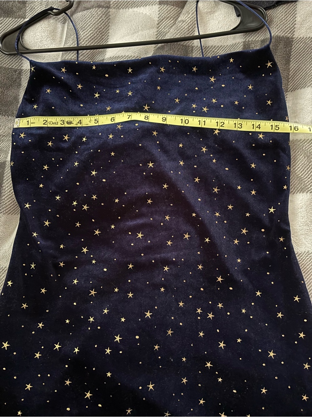 Navy Velvet Star Print strappy dress